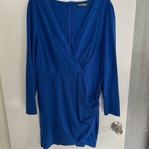 Sarin Mathews Elegant Blue Wrap Dress